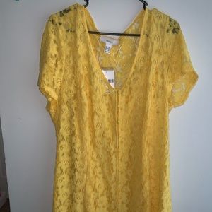 Yellow, flower petal dress.